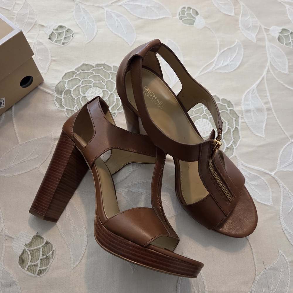 Michael Kors Brown Leather Women's Heels